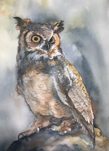 Great Horned Owl by Linda Wilmes